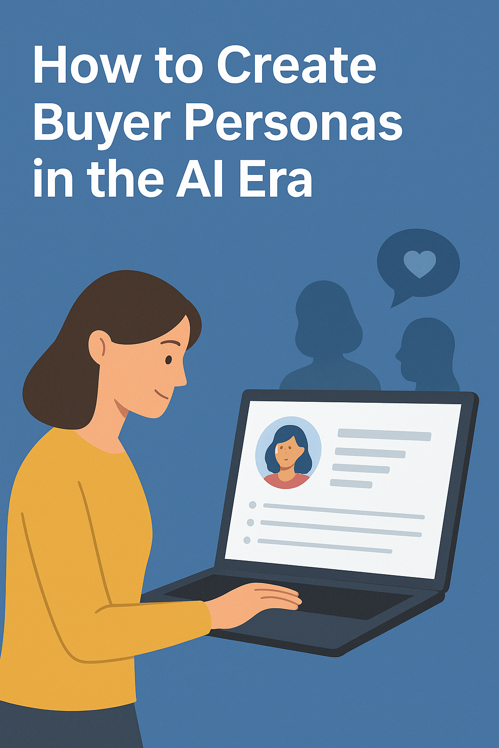 image showing a women using a laptop to create a buyer persona